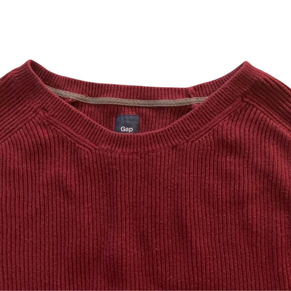 GAP Men's Sweatshirt Top Knit XL Burgundy Crewneck Long Sleeve Casual Comfort - Picture 6 of 9